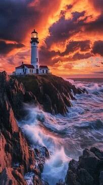 sunset-lighthouse-vigil-stockcake