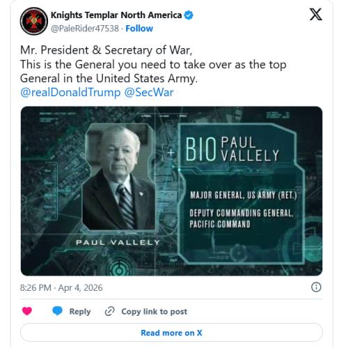 Knights Templar Paul Vallely tweet