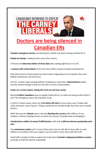 Doctors are being silenced in Canadian ERs