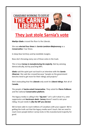 They just stole Sarnia’s vote