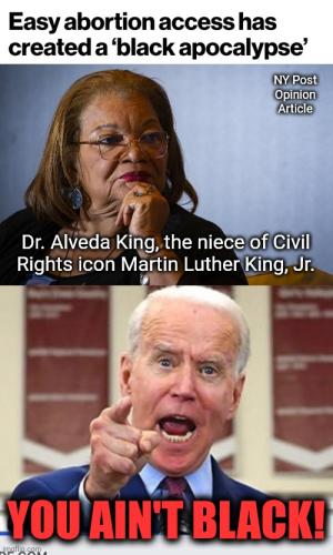 ALVEDA KING ABORTION BIDEN
