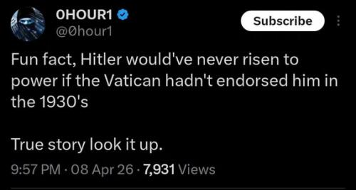 Fun Fact about Hitler and Roman Catholics