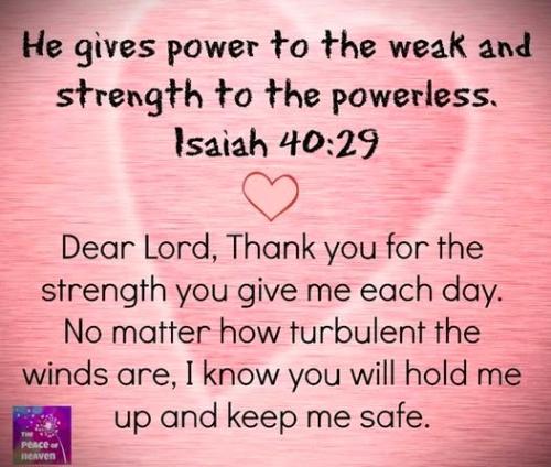 042926 - He gives power; Isaiah 40-29