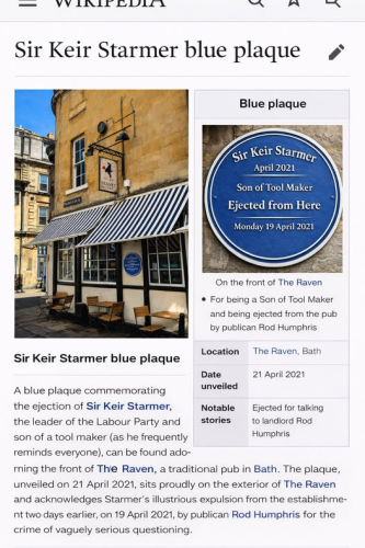 Starmer Blue Plaque