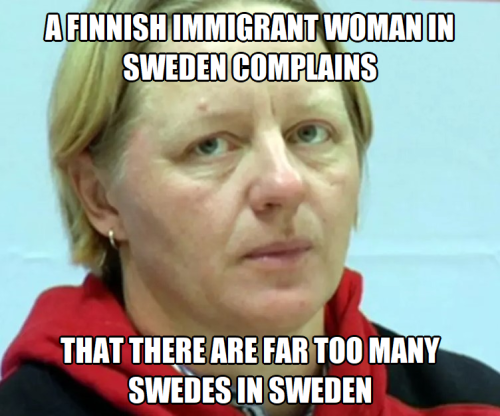 A Finnish immigrant woman in Sweden complains