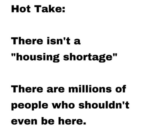 HOUSING SHORTAGE ILLEGALS