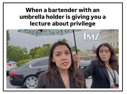 with an umbrella