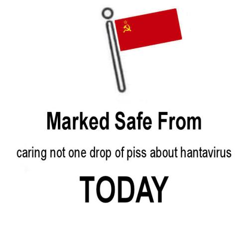 caring not one drop of piss about hantavirus