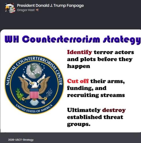 WH counterterrorism strategy 2026 may 20 2026