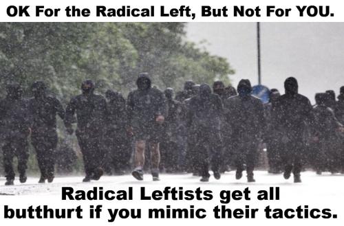 Radical Leftists get all butthurt if you mimic their tactics.