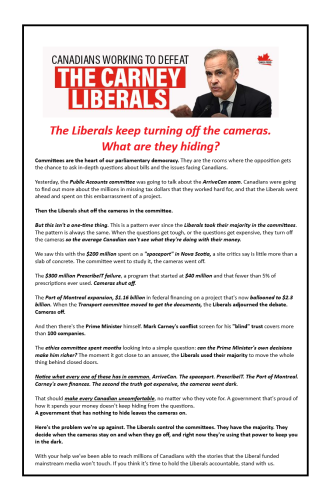 The Liberals keep turning off the cameras