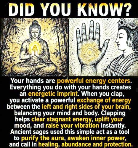 Clapping your hands are powerful healing energy to self