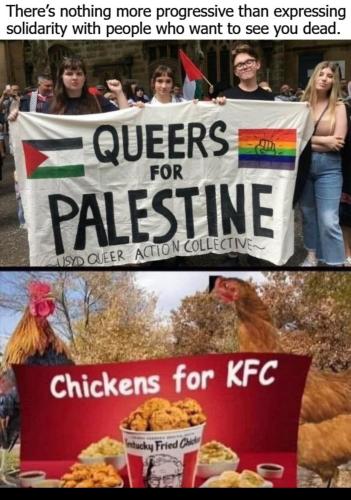 Chickens for KFC Queers for Palestine