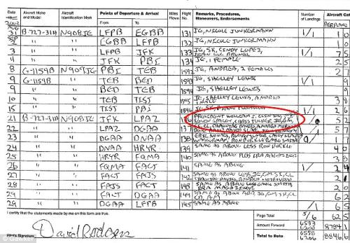 JEFFERY EPSTEIN FLIGHT