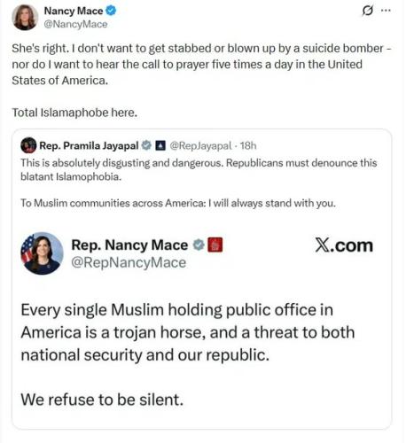 Islamophobe Nancy Mace