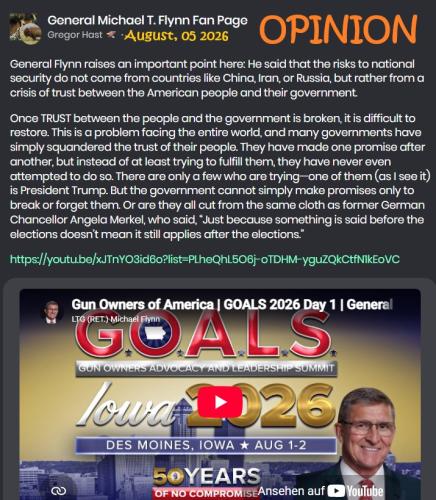General Flynn important August 03. 2026