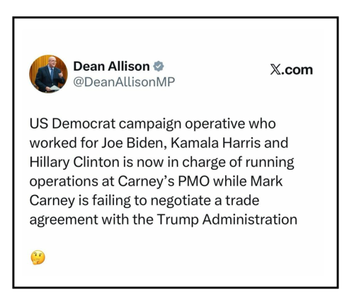 US democrat now carneys PMO