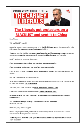 the carney liberals blacklist