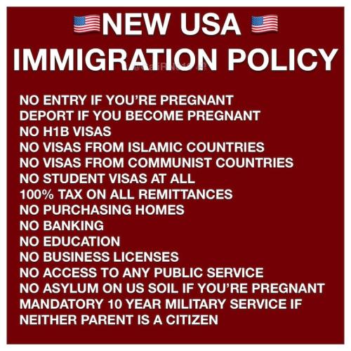 NEW U.S. IMMIGRATION POLICY!