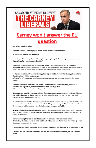 Carney won't answer the EU question