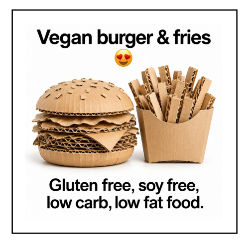 vegan burger and fries