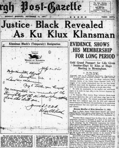 HUGO BLACK KKK