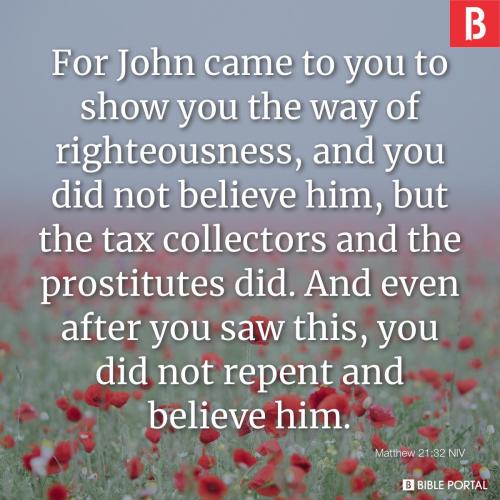 Matthew 21 32 2026