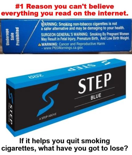 Herbal cigarettes warning label