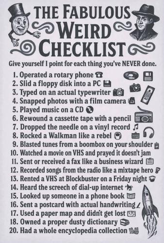 a checklist f