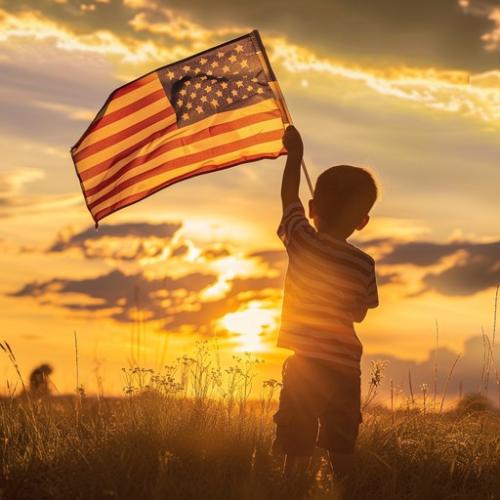 patriotic-sunset-silhouette-stockcake