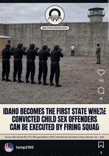 IDAHO FIRST STATE TO USE FIRING SQUADS