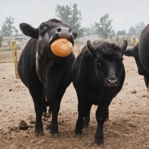 !!!!!! cow with pumpkin in mouth