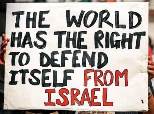 WORLD SHOULD DEFEND ITSELF FROM ISRAEL