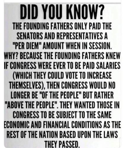 founding fathers salaries