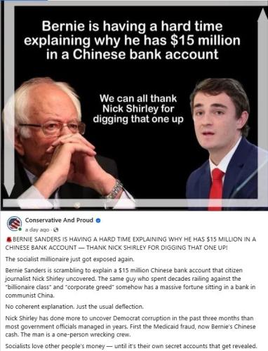 bernie sanders chinese millions