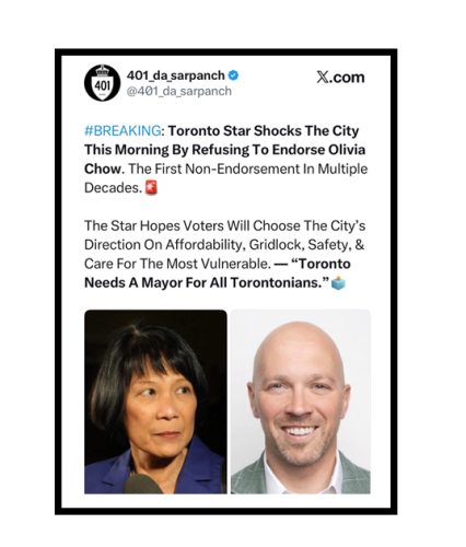 Toronto Star backs Bradford