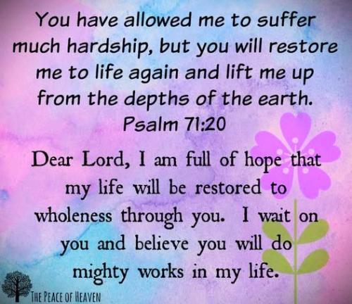 101426 - Much hardship; Ps 71-20